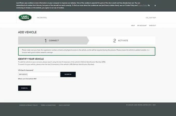 land rover incontrol app remote start